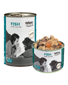 Retorn Latas Perro de Pescado con Zanahorias